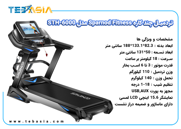 Multifunction Treadmill SparnodFitness STH-6000