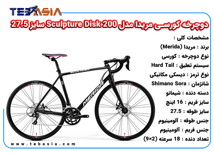 دوچرخه کورسی مریدا مدل Sculpture Disk 200 سایز 27.5
